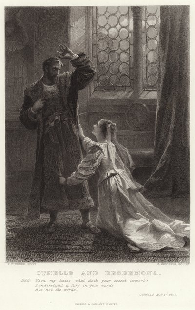 Othello och Desdemona, Othello, akt IV, Sc 2 av Frank Dicksee