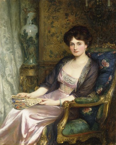 Porträtt av en dam som sades vara konstnärens fru, 1911 av Frank Dicksee