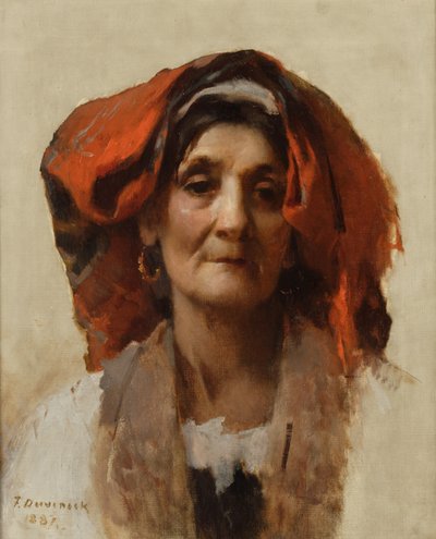 Chef för en italiensk kvinna, 1887 av Frank Duveneck