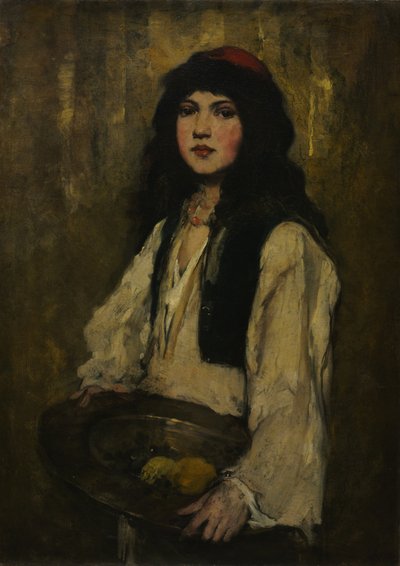 Den venetianska flickan, ca 1880 (olja på duk) av Frank Duveneck