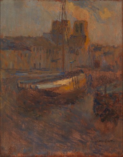 Fartyg vid Anchor, Cherbourg nr. II, n.d. av Frank Edwin Scott