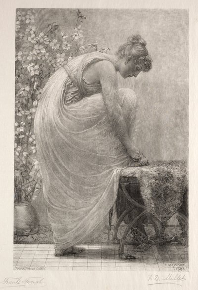 Snöra sandalen, 1886. av Frank French