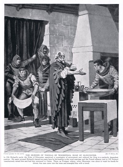 Mordet på Thomas Woodstock, hertig av Gloucester AD1336, 1920-talet av Frank Gillett