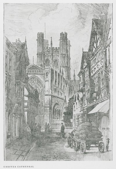 Katedralen i Chester (litografi) av Frank Greenwood