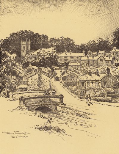 Downham Village (litografi) av Frank Greenwood