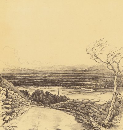 Vy västerut från Parbold (litografi) av Frank Greenwood