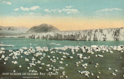 Muir Glacier, Glacier Bay, Alaska, USA (färgfoto) av Frank H. Nowell