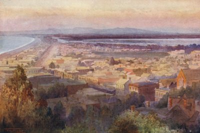 Nya Zeeland: Napier (färglitografi) av Frank H Wright