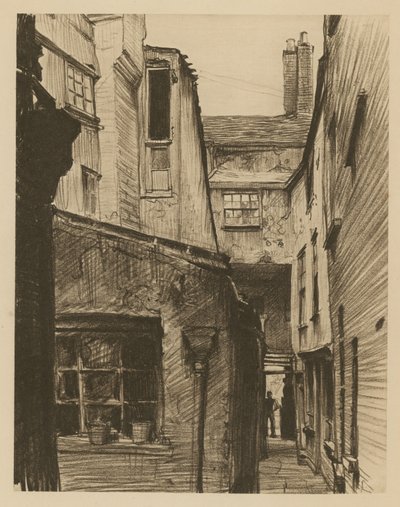 The Old Horse and Groom, baksidan av Holborn Above Bars, London (etsning) av Frank Lewis Emanuel