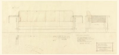 Vardagsrum Davenport, Henry J. Allen Residence, Wichita, Kansas av Frank Lloyd Wright