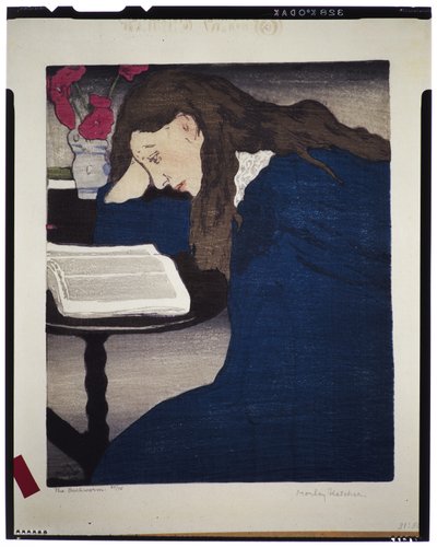 The Bookworm, ca 1920-25 (träsnitt) av Frank Morley Fletcher