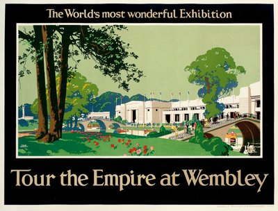 "Tour the Empire at Wembley", affisch som annonserar British Empire Exhibition av Frank Newbould