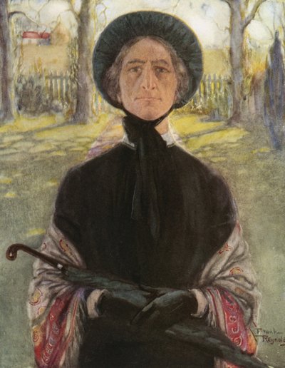 Miss Betsey Trotwood (färglitografi) av Frank Reynolds