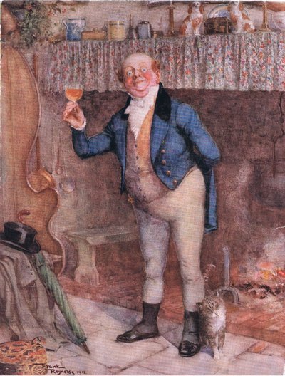 Mr Pickwick (Pickwick Papers) (färglitografi) av Frank Reynolds