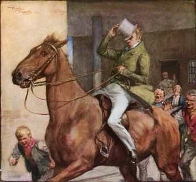 The Pickwickians på väg till Dingley Dell (färglitografi) av Frank Reynolds
