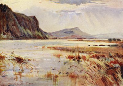 Crag Lough (färg litho) av Frank Southgate