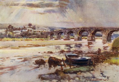 Hexham (färg litho) av Frank Southgate