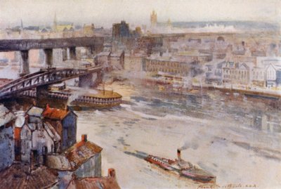 Newcastle-on-Tyne (lito i färg) av Frank Southgate