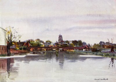 Norfolk Broads: Beccles (färg litho) av Frank Southgate