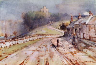 Norham Castle (färg litho) av Frank Southgate