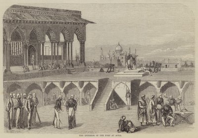 The Interior of the Fort at Agra  av Frank Vizetelly