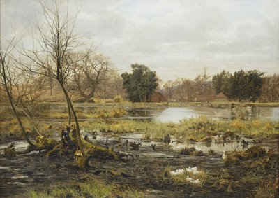 Lantlig scen, Frank Walton (olja på duk) av Frank Walton
