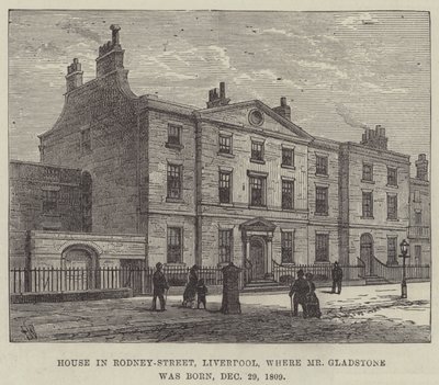 Hus i Rodney-Street, Liverpool, där Mr Gladstone föddes, 29 december 1809 av Frank Watkins