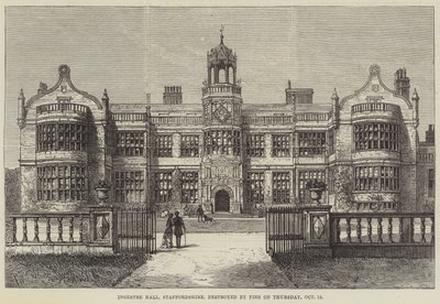 Ingestre Hall, Staffordshire, förstördes av brand torsdagen den 12 oktober av Frank Watkins
