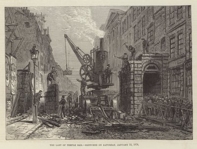 The Last of Temple Bar, skissad lördagen den 12 januari 1878 av Frank Watkins