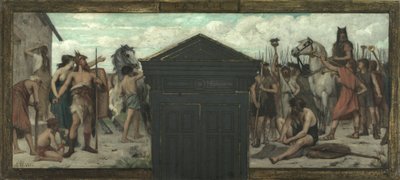 Skiss till stadshuset i 15:e arrondissementet: La Patrie, mellan 1883 och 1884 (olja på duk) av François Alfred Delobbe