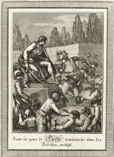Avrättningen av Streltsy. Från: Histoire de Russie av Blin de Sainmore, ca. 1800 av François Anne David