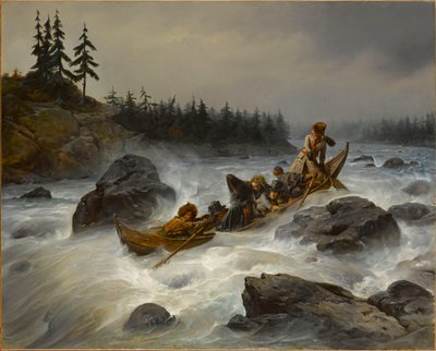 Hertigen av Orleans vid Muoniofloden i Lappland, augusti 1795, 1840. av François August Biard