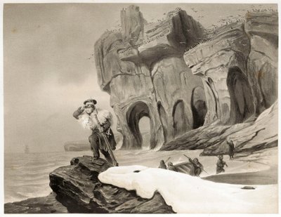 Björnön från Resor i Skandinavien, Lappland, Spetsbergen och Färöarna, pub. 1852 (gravyr) av François Auguste Biard