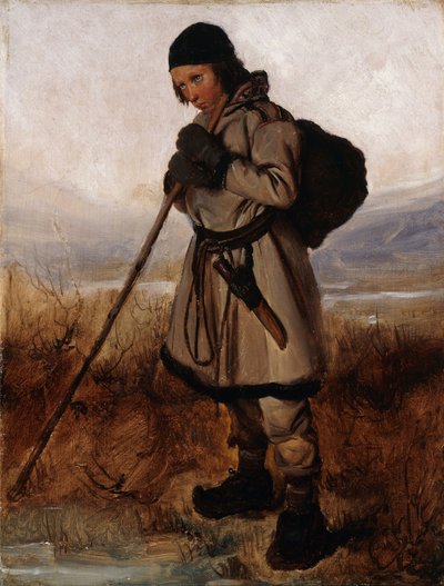French:  Un Lapon A Laplander av François Auguste Biard