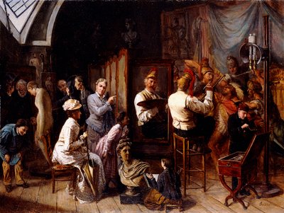 Konstnärens studio, av François Auguste Biard