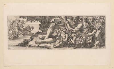 Triumf av Galatea med Herkules och allegoriska figurer på stranden Mytologiska figurer vid vattnet (serietitel) av François Bignon (attributed to)