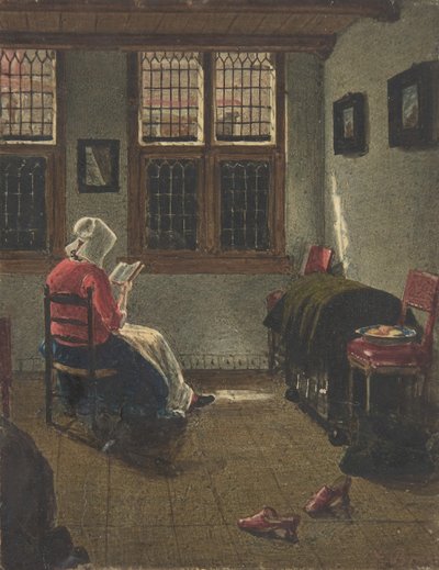 En kvinna som läser, efter Pieter Janssens Elinga, 1846-47. av François Bonvin