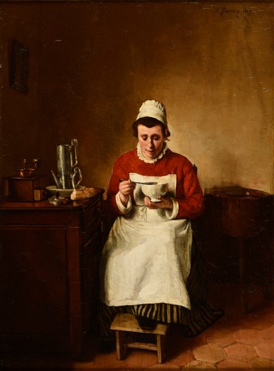 Frukost eller en skål med kaffe av François Bonvin