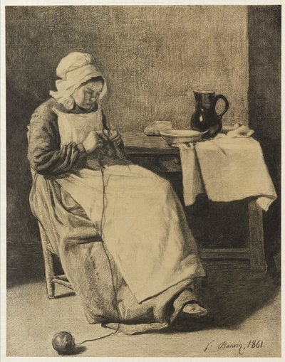 Tjänarestickning, 1861 av François Bonvin