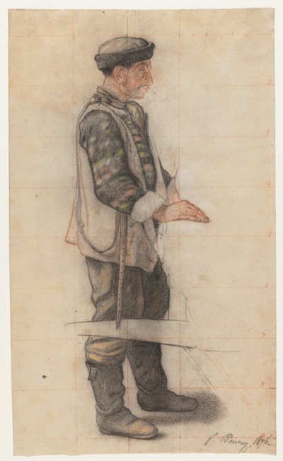 The Stretcher Bearer (Studie för "The Fallen Roofer") av François Bonvin
