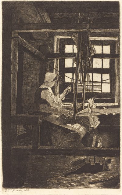 The Weaver (La Tisserande) av François Bonvin