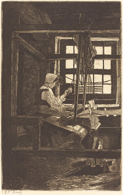 Weaver (La Tisserande) av François Bonvin