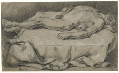 Anatomisk studie av liggande manlig naken av François Boucher (manner of)