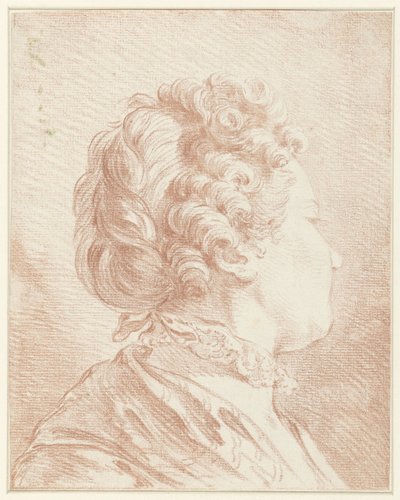Damhuvud åt höger med spetskrage av François Boucher (possibly)
