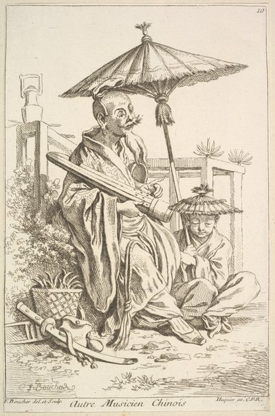 En annan kinesisk musiker, 1738-45. av François Boucher