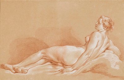 Boucher - Ung kvinna som ligger ner av François Boucher