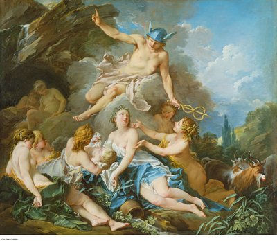 Boucher - Merkurius anförtror Bacchusbarnet till nymferna, ca 1732 - 1734 av François Boucher