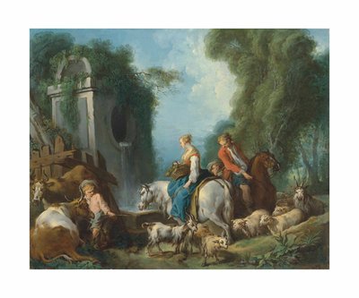 Boucher - Pastoral vid fontänen av François Boucher