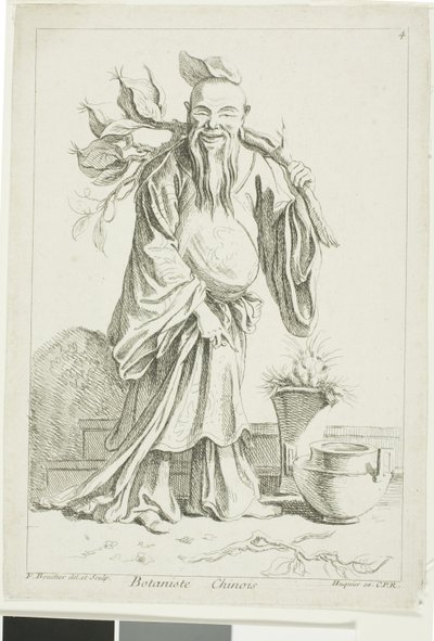 Kinesisk botanist, från Samling av olika kinesiska figurer från François Bouchers kabinett av François Boucher