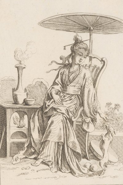 kinesisk dam, 1738-45. av François Boucher